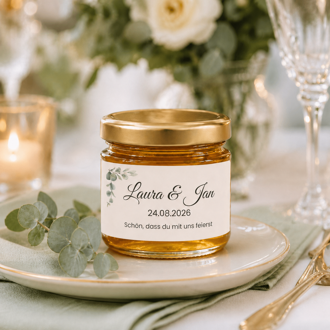 Honig als Gastgeschenk zur Hochzeit: Persönlich und liebevoll