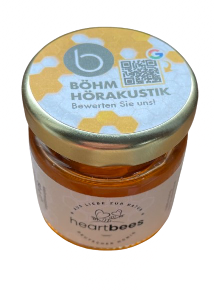 FirmenhonigQR Werbehonig mit QR Code auf dem Deckel