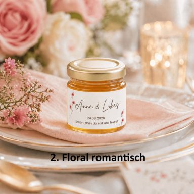 personalisiertes Honigglas zur Hochzeit von Anna & Lukas