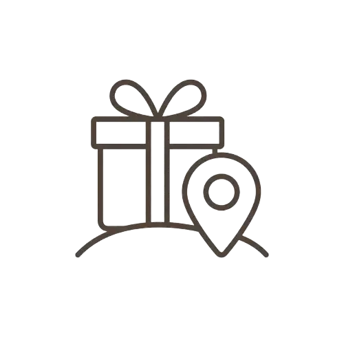 Regionale Firmenpräsente Das Icon zeigt ein Geschenk und das Regional-icon